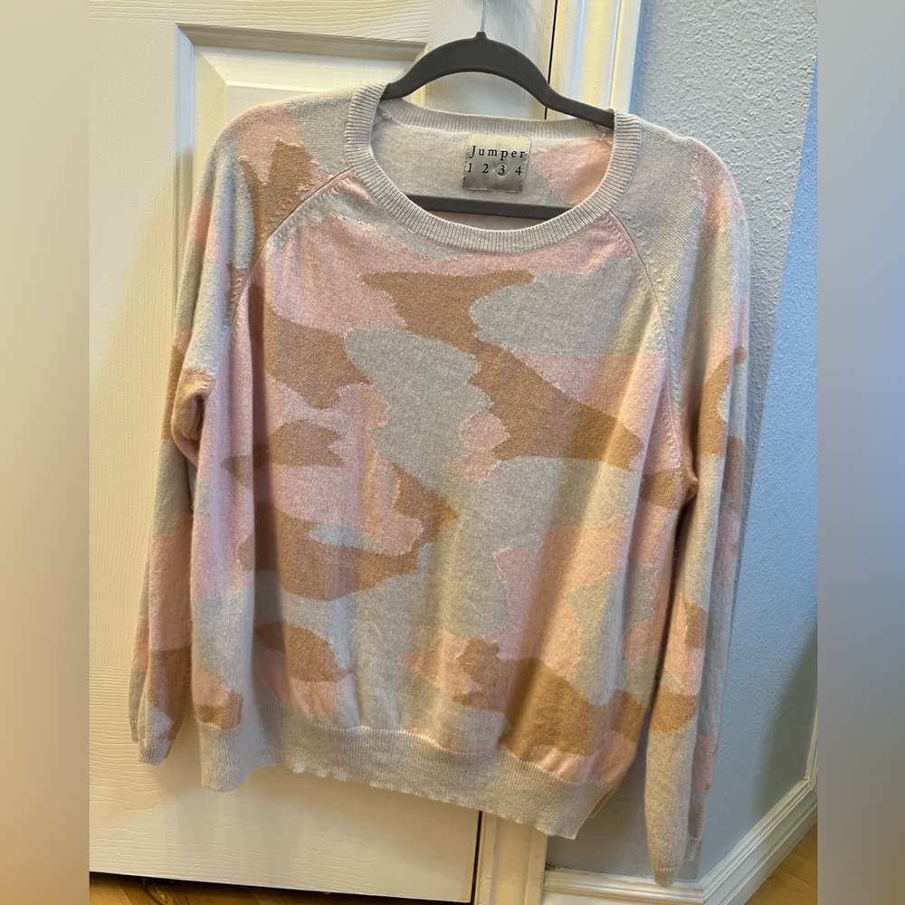 Jumper 1234 Rose Quartz Pink Camo Cashmere Sweater